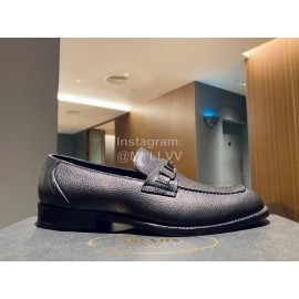 Prada Black Saffiano Leather Casual Business Loafers For Men