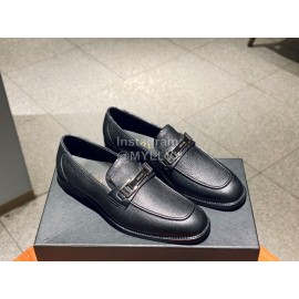 Prada Black Saffiano Leather Casual Business Loafers For Men