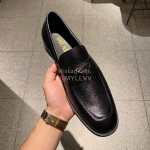 Prada Saffiano Leather Casual Business Loafers Black For Men