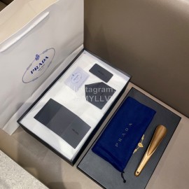 Prada Saffiano Leather Casual Business Loafers Black For Men