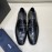 Prada Crocodile Pattern Leather Casual Loafers For Men Black