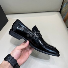 Prada Crocodile Pattern Leather Casual Loafers For Men