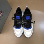 Prada Summer Mesh Leather Casual Sneakers For Men Blue