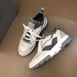 Prada Summer Mesh Leather Casual Sneakers For Men Gray