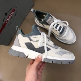 Prada Summer Mesh Leather Casual Sneakers For Men Gray
