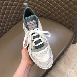 Prada Summer Mesh Leather Casual Sneakers For Men Gray