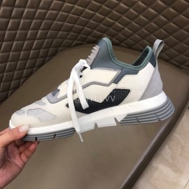 Prada Summer Mesh Leather Casual Sneakers For Men Gray