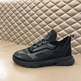Prada Summer Mesh Leather Casual Sneakers For Men Black