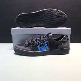 Prada Silk Screen Logo Cowhide Mesh Sneakers For Men Black