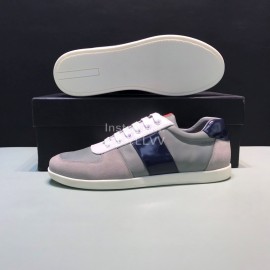 Prada Cowhide Lace Up Sneakers For Men Gray