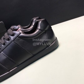 Prada Black Cowhide Lace Up Sneakers For Men 