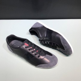 Prada Fashion Lace Up Casual Sneakers For Men Black