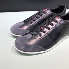 Prada Fashion Lace Up Casual Sneakers For Men Black