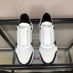 Prada Cowhide Thick Soled Sneakers For Men Black