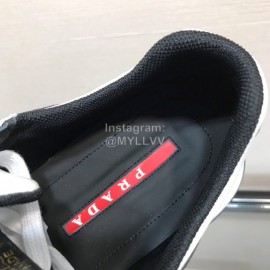 Prada Cowhide Thick Soled Sneakers For Men Black