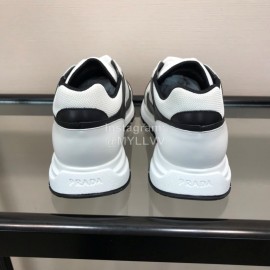 Prada Cowhide Thick Soled Sneakers For Men Black