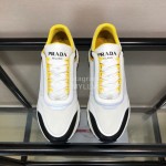 Prada Cowhide Thick Soled Sneakers For Men Yellow