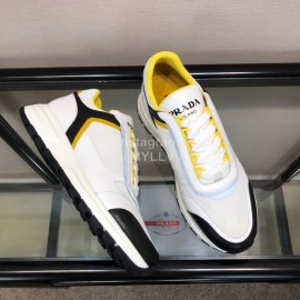 Prada Cowhide Thick Soled Sneakers For Men Yellow