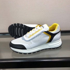 Prada Cowhide Thick Soled Sneakers For Men Yellow