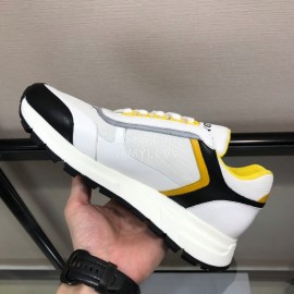 Prada Cowhide Thick Soled Sneakers For Men Yellow