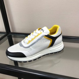 Prada Cowhide Thick Soled Sneakers For Men Yellow