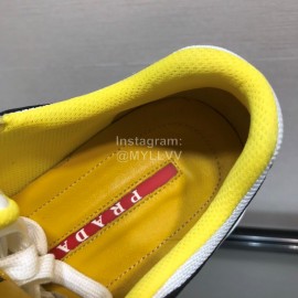 Prada Cowhide Thick Soled Sneakers For Men Yellow