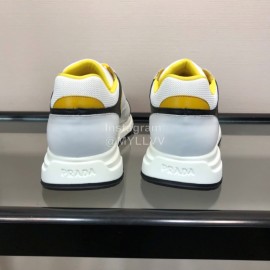 Prada Cowhide Thick Soled Sneakers For Men Yellow