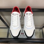 Prada Cowhide Thick Soled Sneakers For Men Red