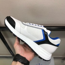 Prada Cowhide Thick Soled Sneakers For Men Blue
