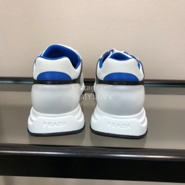 Prada Cowhide Thick Soled Sneakers For Men Blue