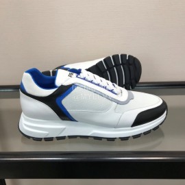 Prada Cowhide Thick Soled Sneakers For Men Blue