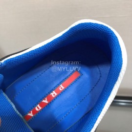 Prada Cowhide Thick Soled Sneakers For Men Blue