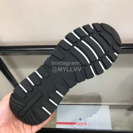 Prada Cowhide Thick Soled Sneakers For Men Blue