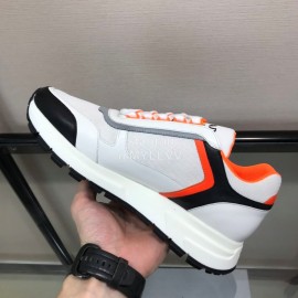 Prada Cowhide Thick Soled Sneakers For Men Orange