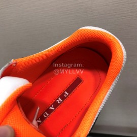 Prada Cowhide Thick Soled Sneakers For Men Orange
