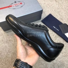 Prada Black Cowhide Casual Business Loafers For Men 