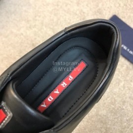 Prada Black Cowhide Casual Business Loafers For Men 