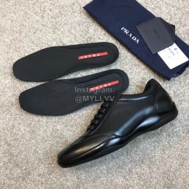 Prada Black Cowhide Casual Business Loafers For Men 