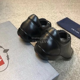 Prada Black Cowhide Casual Business Loafers For Men 