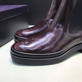 Prada Fashion Cowhide Chelsea Boots For Men Brown