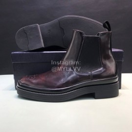 Prada Fashion Cowhide Chelsea Boots For Men Brown
