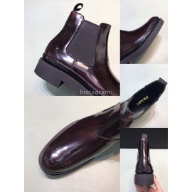 Prada Fashion Cowhide Chelsea Boots For Men Brown