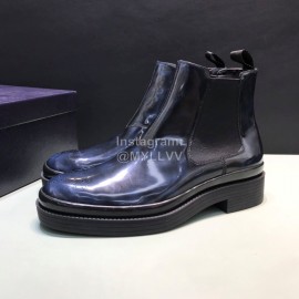 Prada Fashion Cowhide Chelsea Boots For Men Blue