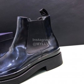 Prada Fashion Cowhide Chelsea Boots For Men Blue