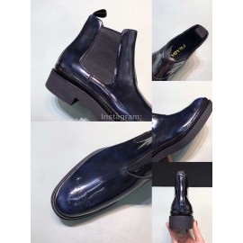 Prada Fashion Cowhide Chelsea Boots For Men Blue