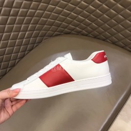 Prada Fashion Cowhide Lace Up Casual Sneakers For Men Red