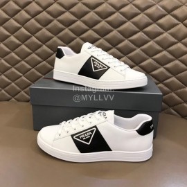 Prada Fashion Cowhide Lace Up Casual Sneakers For Men 