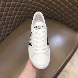 Prada Fashion Cowhide Lace Up Casual Sneakers For Men 