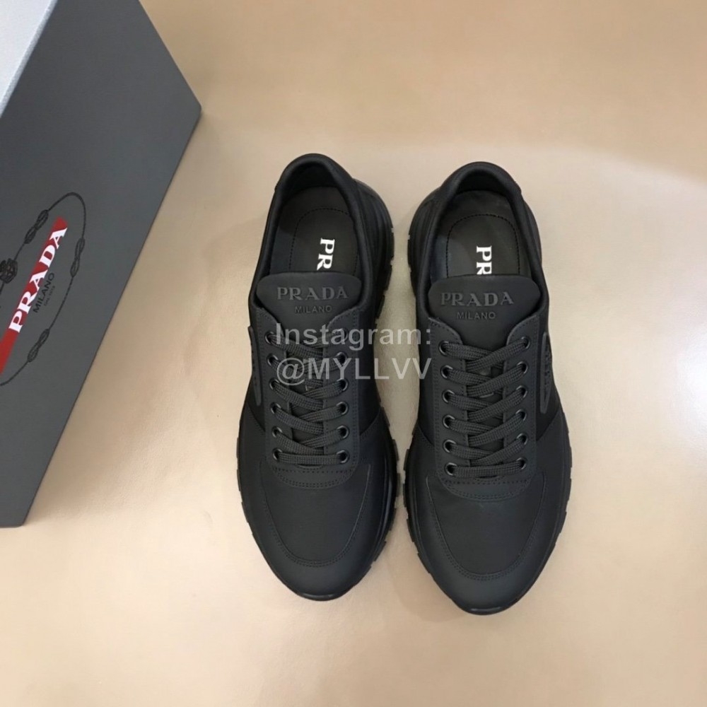 Prada Black Mesh Casual Sneakers For Men 
