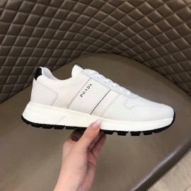 Prada White Mesh Casual Sneakers For Men 